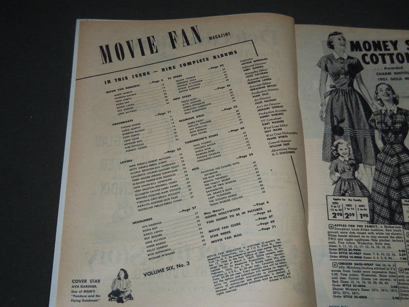 1951 JANUARY MOVIE FAN MAGAZINE - AVA GARDNER COVER - ST 4852