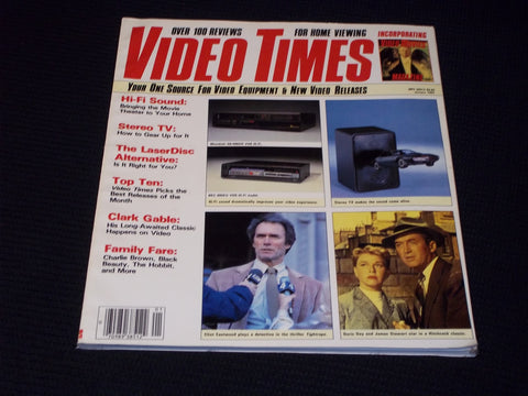 1985 JANUARY VIDEO TIMES MAGAZINE - CLINT EASTWOOD FRONT COVER - E 13794