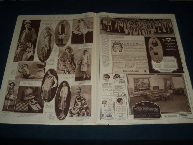 1927 JUNE 12 NEW YORK TIMES PICTURE SECTION-WELCOME LINDBERGH IN EUROPE- NT 7393