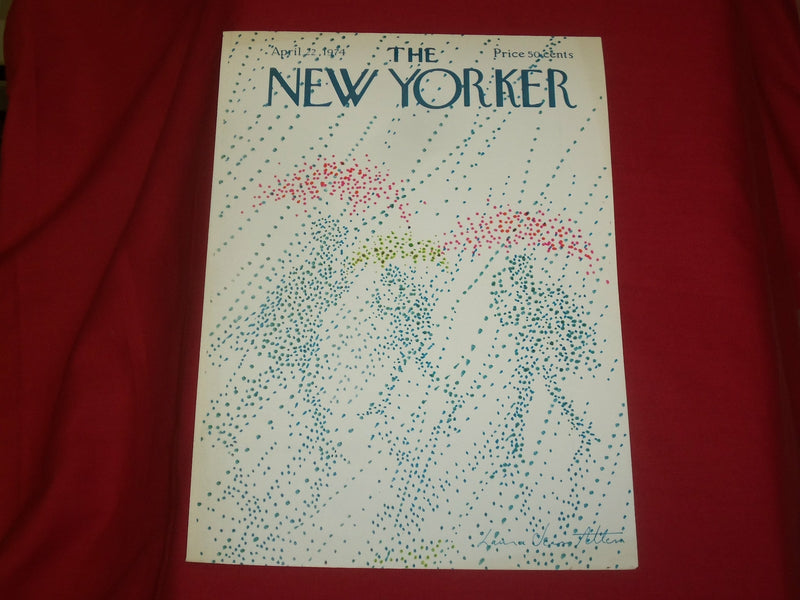 1974 APRIL 22 NEW YORKER MAGAZINE FRONT COVER ONLY - GREAT ART FOR FRAMING