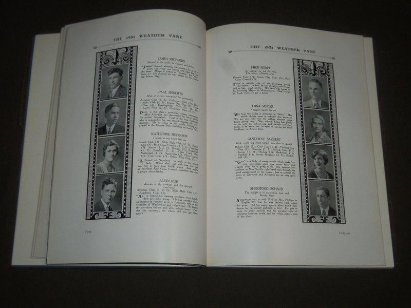 1931 THE WEATHER VANE WESTFIELD HIGH SCHOOL YEARBOOK - NEW JERSEY - YB 1190