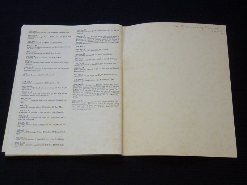1983 BROKEN SPARS NEW JERSEY SHIPWRECKS INSCRIBED BY LELAND DOWNEY - J 8108