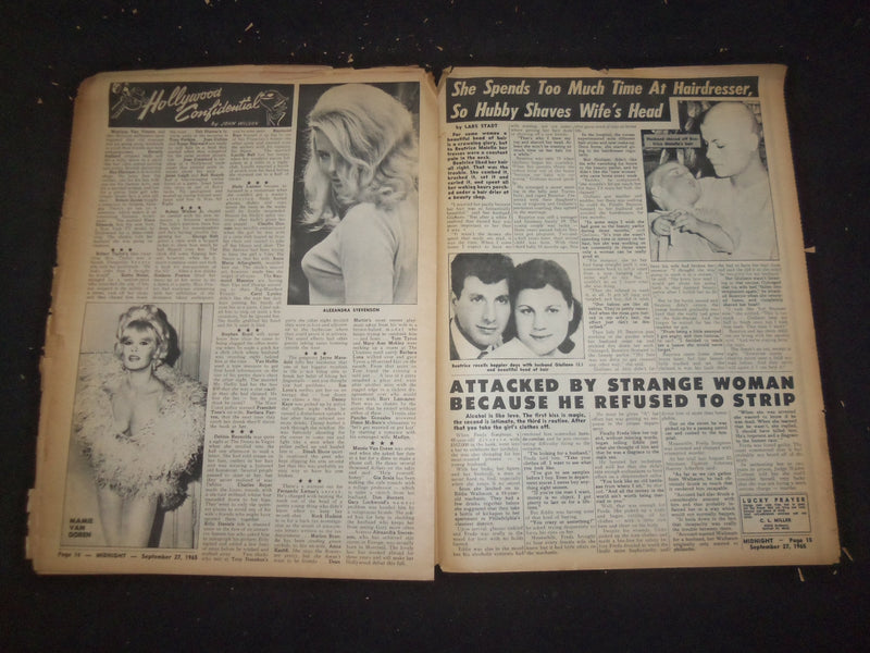 1965 SEPTEMBER 27 MIDNIGHT NEWSPAPER - CAGED IN TOILET FOR 33 YEARS - NP 7351
