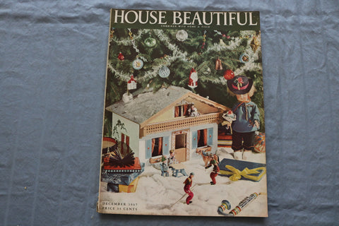 1937 DECEMBER HOUSE BEAUTIFUL MAGAZINE - GREAT ILLUSTRATED COVER - E 9374