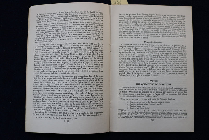 1932 ARE SANCTIONS NECESSARY TO INTERNATIONAL ORGANIZATION? - SOFTCOVER - K 1556