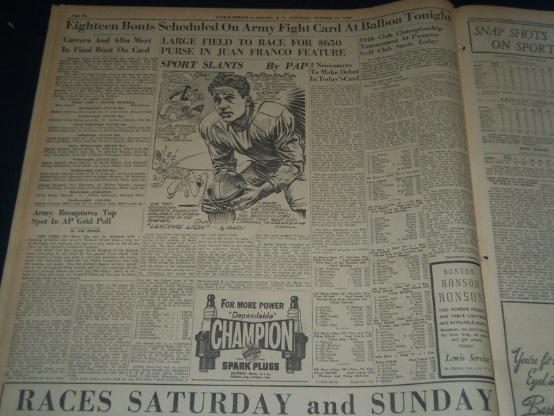 1946 OCT 19 PANAMA STAR & HERALD NEWSPAPER - GOERING SUICIDE NOTE - NT 7542