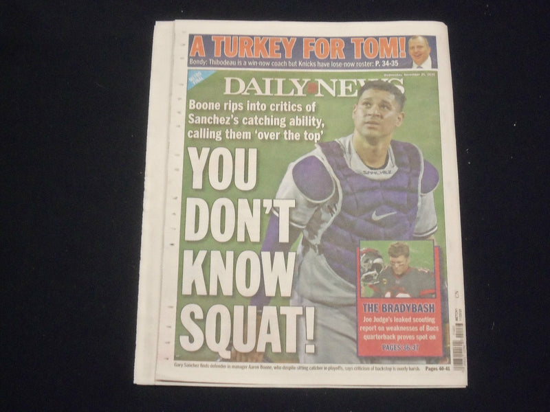 2020 NOVEMBER 25 NEW YORK DAILY NEWS NEWSPAPER - MAYOR DAVID DINKINS TRIBUTES