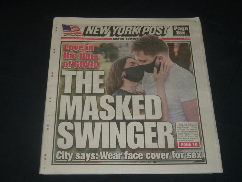 2020 JUNE 11 NEW YORK POST NEWSPAPER - THE MASKED SWINGER - WEAR FACE COVER