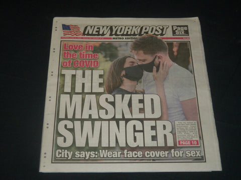 2020 JUNE 11 NEW YORK POST NEWSPAPER - THE MASKED SWINGER - WEAR FACE COVER