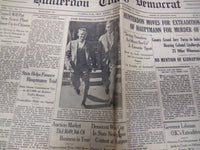 1934 HUNTERDON COUNTY DEMOCRAT LINDBERGH HAUPTMANN NEWSPAPER LOT OF 6 - O 129