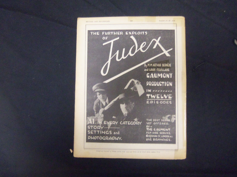 1918 AUGUST 17-24 PICTURES AND PICTUREGOER MAGAZINE - VERA STEADMAN - ST 2460