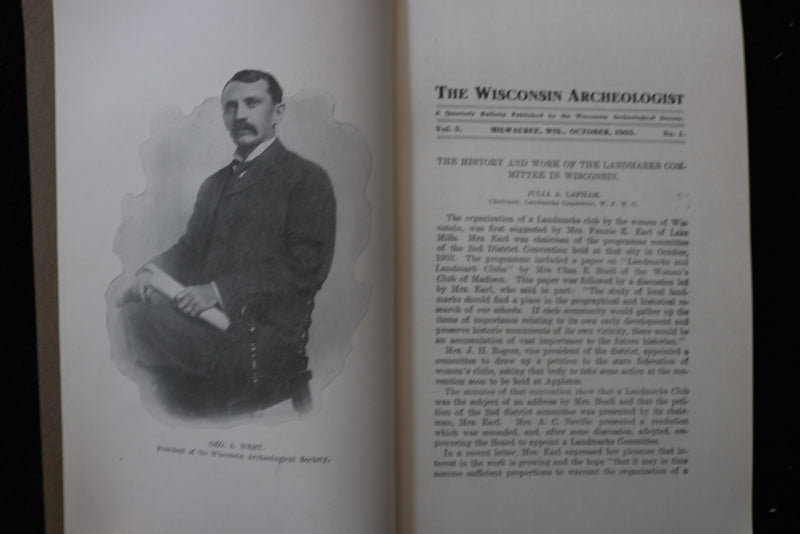 1905 OCTOBER THE WISCONSIN ARCHEOLOGIST SOFTCOVER BOOK - K 3008