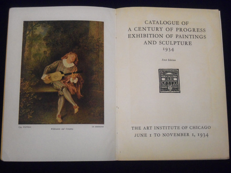 1934 CENTURY OF PROGRESS CHICAGO EXHIBITION PAINTINGS SCULPTURE CATALOG - J 578