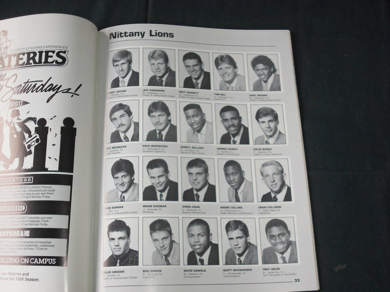 1988 NOVEMBER 5 PENN STATE VS. MARYLAND FOOTBALL PROGRAM - J 3757