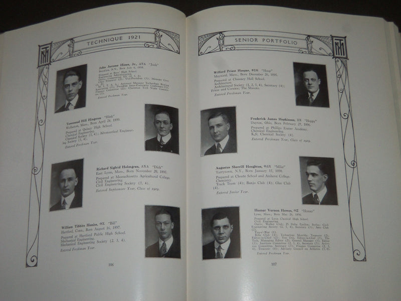 1921 TECHNIQUE M. I. T. TECHNOLOGY MASSACHUSETTS YEARBOOK - NICE PHOTOS -YB 1154
