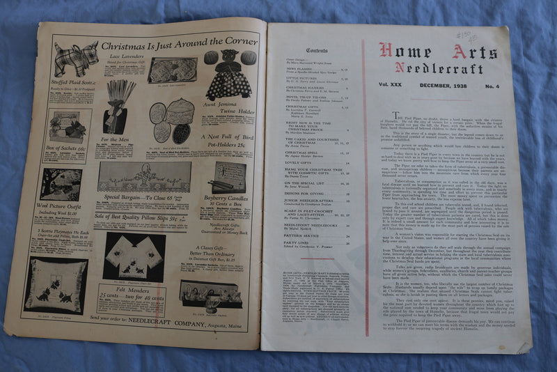 1938 DECEMBER HOME ARTS NEEDLECRAFT MAGAZINE- LAST-MINUTE NEEDLEMADES - SP 4784L