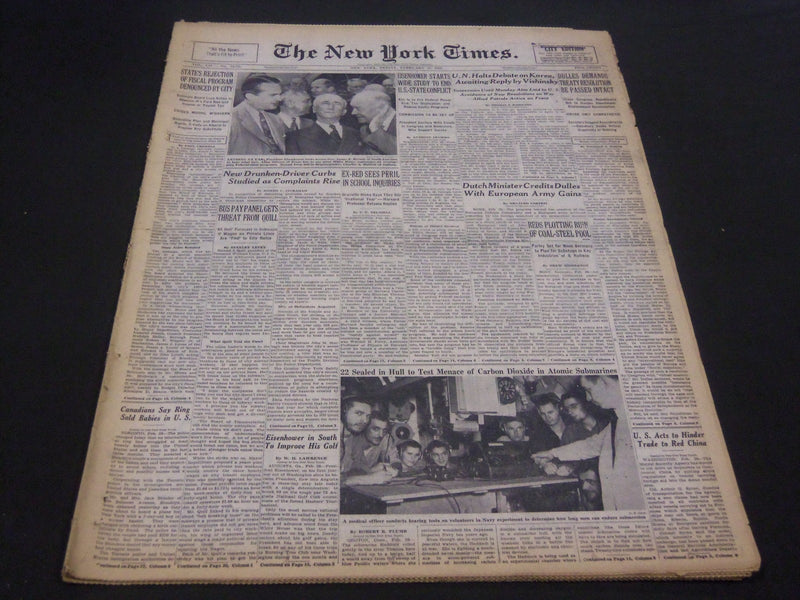 1953 FEBRUARY 27 NEW YORK TIMES - U. N. HALTS DEBATE ON KOREA - NT 4446