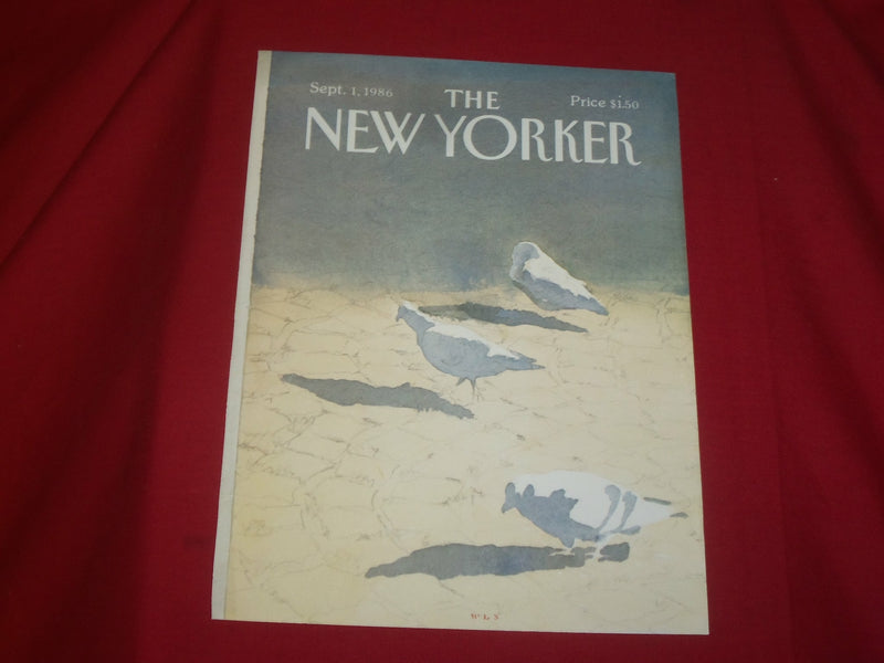 1986 SEPTEMBER 1 NEW YORKER MAGAZINE FRONT COVER ONLY - GREAT ART FOR FRAMING
