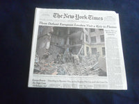 2022 MARCH 16 NEW YORK TIMES - 3 DEFIANT EUROPEAN LEADERS VISIT A KYIV IN FLAMES