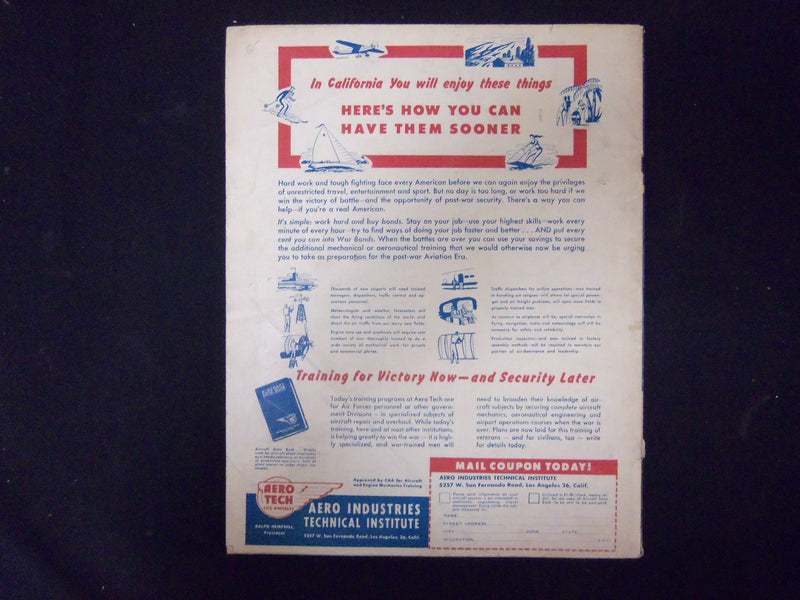 1944 JULY AIR TRAILS PICTORIAL MAGAZINE - STORIES, PHOTOS & ADS - ST 4177