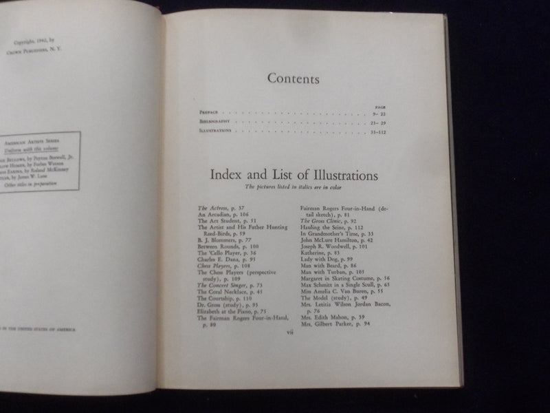 1942 EAKINS HARDCOVER BOOK BY ROLAND MCKINNEY - KD 8726