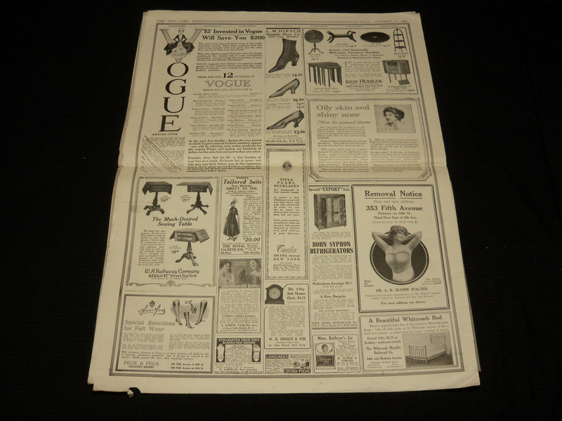 1915 OCTOBER 3 NEW YORK TIMES PICTURE SECTION - ONE PIECE FROCKS - NP 5604