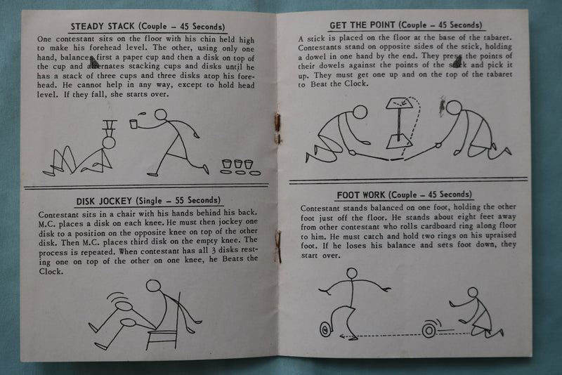 1954 LET'S PLAY BEAT THE CLOCK STUNT BOOK - SOFTCOVER - K 2570