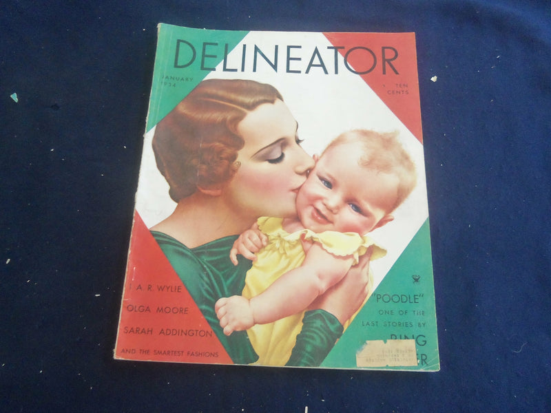 1934 JANUARY DELINEATOR MAGAZINE - BEAUTIFUL COVER & ILLUSTRATIONS - ST 1240H