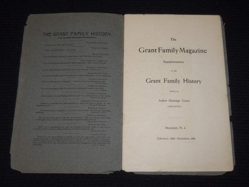 1900-1901 THE GRANT FAMILY BI-MONTHLY MAGAZINE LOT OF 12 ISSUES - O 2922D