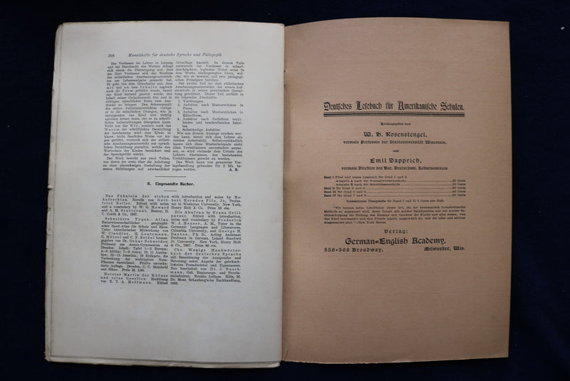 1907 NOVEMBER MONATSHEFTE FUR DEUTSCHE SPRACHE UND PADAGOGIK - GERMAN - K 1441