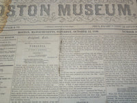 1850 OCTOBER 12 BOSTON MUSEUM NEWSPAPER - JENNY LIND - ANN SNELLING - NP 9050