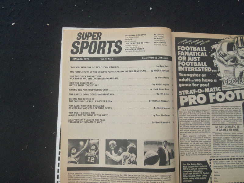 1976 JANUARY SUPER SPORTS MAGAZINE - BASKETBALL ISSUE - HAVLICEK-BARRY - SP 961O