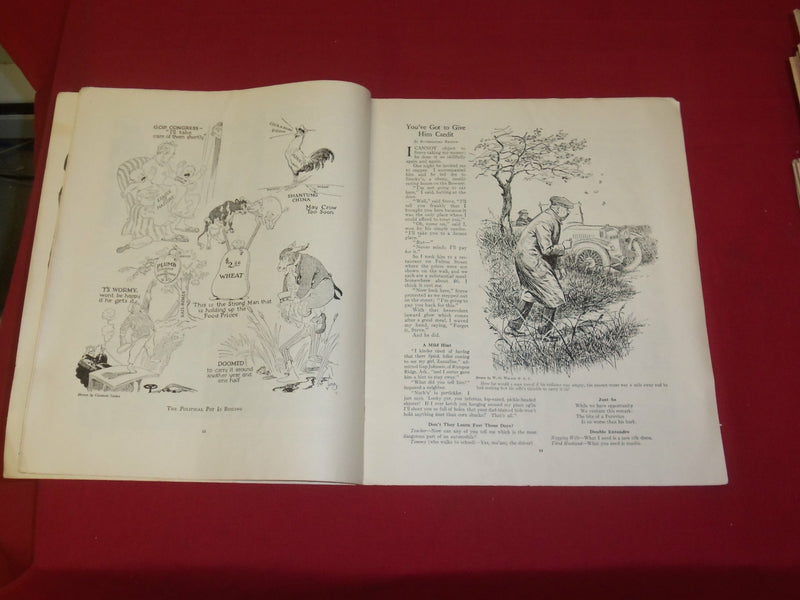 1919 OCTOBER 11 JUDGE MAGAZINE - POOR FISH-ILLUSTRATIONS, STORIES & ADS - B 6089