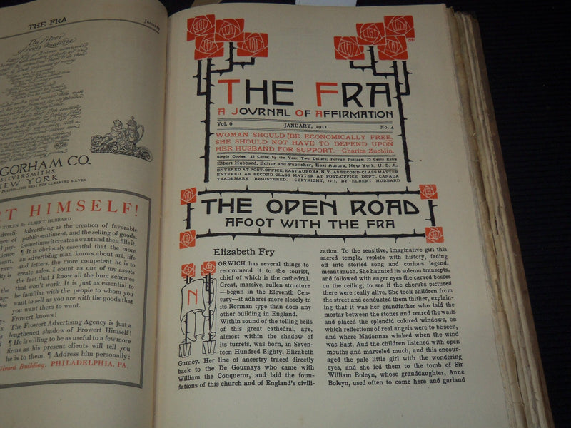 1910 OCT-1911 MARCH THE FRA JOURNAL MAGAZINE BOUND VOLUME - HUBBARD - KD 5403B