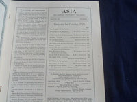 1920 OCTOBER ASIA MAGAZINE - GREAT PHOTOS & STORIES - SP 1222L