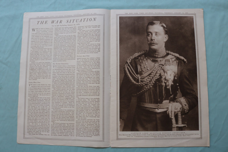 1915 JAN 14 NEW YORK TIMES MID-WEEK PICTORIAL WAR EXTRA- GERMAN BALLOON -NP 9124