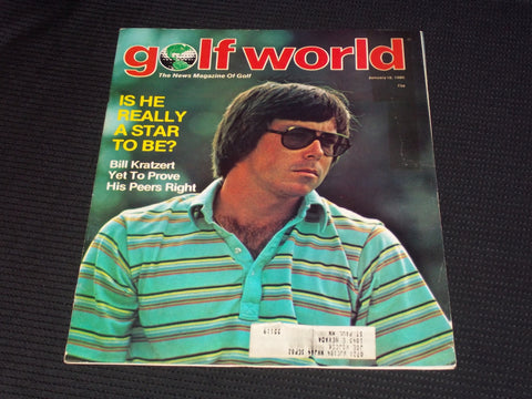 1980 JANUARY 18 GOLF WORLD MAGAZINE - BILLY KRATZERT FRONT COVER - E 6975