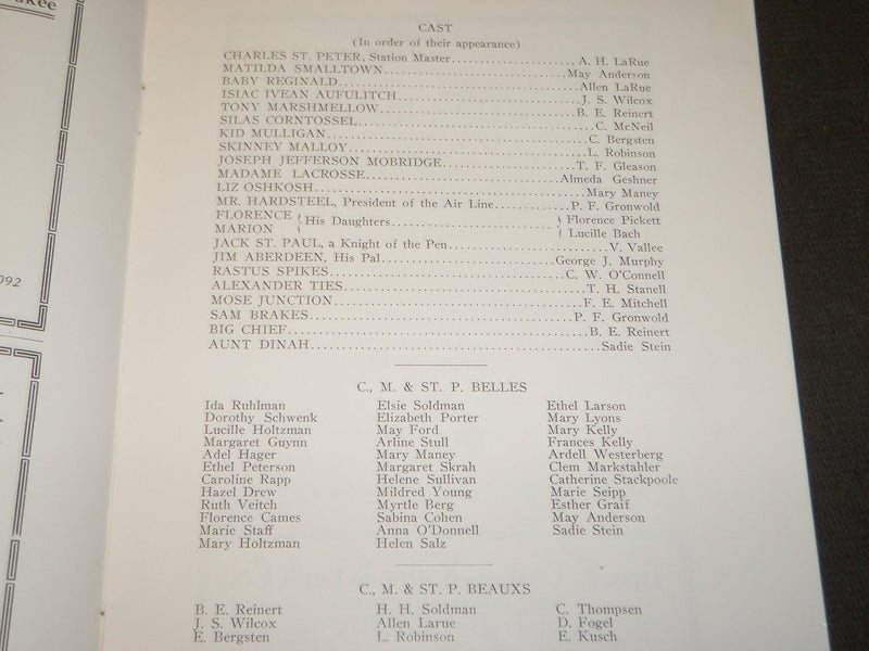 1921 APRIL ALL ABOARD PROGRAM - ACCOUNTING DEPT CHICAGO - MILWAUKEE - J 3492