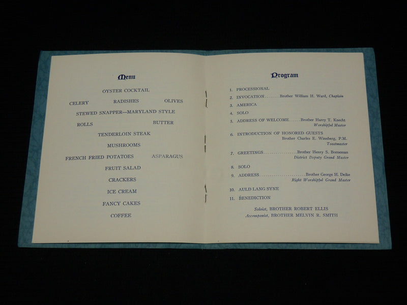 1948 INTEGRITY LODGE NO. 187 MASONS 1823-1948 125TH ANNIVERSARY BOOK - J 6997