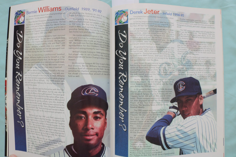 2001 COLUMBUS CLIPPERS 25TH ANNIVERSARY YEARBOOK - JETER - RIVERA - K 3399
