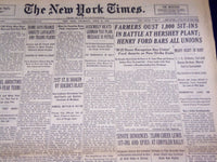 1937 APRIL 8 NEW YORK TIMES - HENRY FORD BARS ALL UNIONS - NT 3095