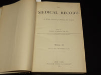 1889 JULY-DECEMBER THE MEDICAL RECORD WEEKLY JOURNAL BOUND VOLUME - KD 6132A
