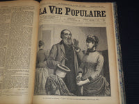 1885 APRIL-JUNE LA VIE POPULAIRE FRENCH MAGAZINE BOUND VOLUME - ZOLA - R 89C