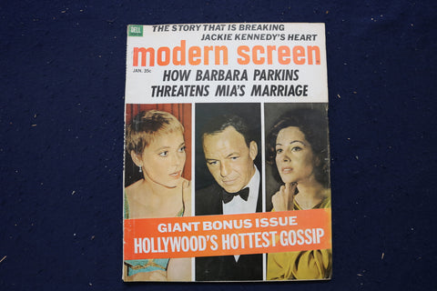 1967 JANUARY MODERN SCREEN MAGAZINE - FARROW- SINATRA-PARKINS COVER - E 17455