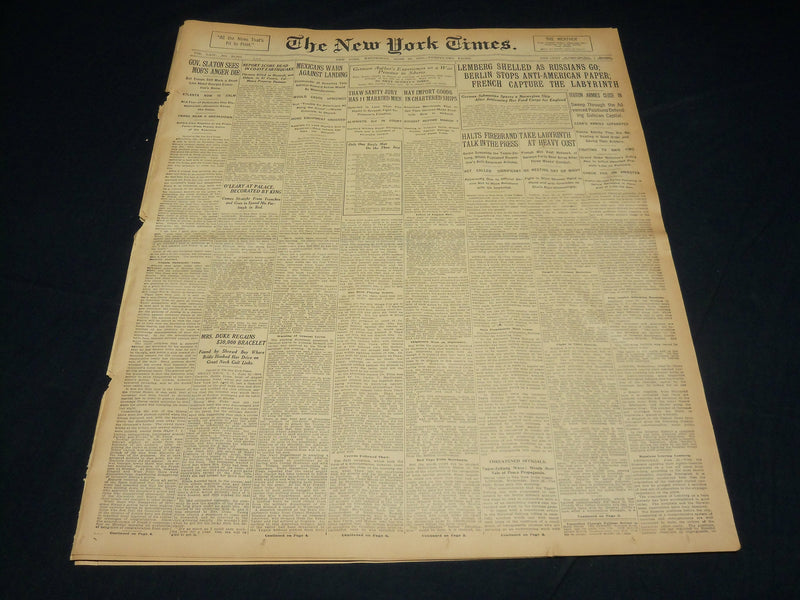 1915 JUNE 23 NEW YORK TIMES - LEMBERG SHELLED AS RUSSIANS GO - NT 7711