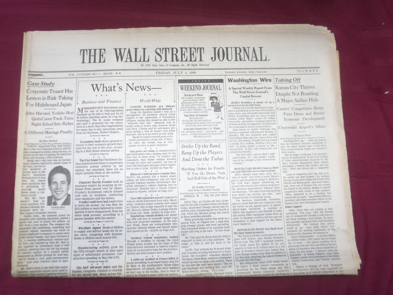 1999 JULY 2 THE WALL STREET JOURNAL -KANSAS CITY THRIVES W/O AIRLINE HUB- WJ 234
