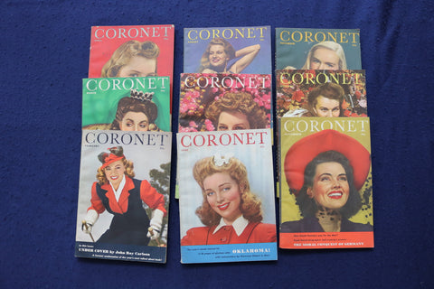 1944 CORONET DIGEST MAGAZINE - LOT OF 9 - O 3346