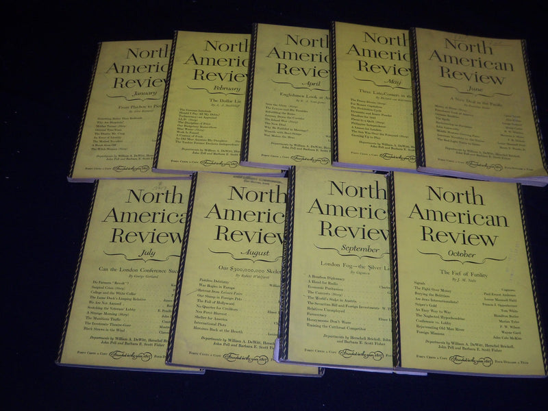 1933 NORTH AMERICAN REVIEW LOT OF 9 ISSUES - GREAT STORIES/ARTICLES - WR 1011