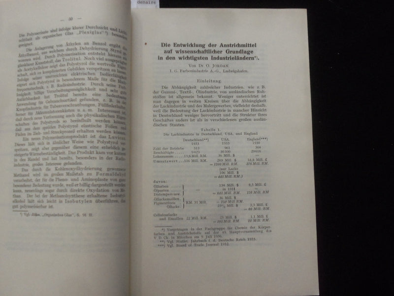 1937 ZUR ENTWICKLUNG DER CHEMIE DER HOCHPOLYMEREN BOOK - GERMAN TEXT - J 9997