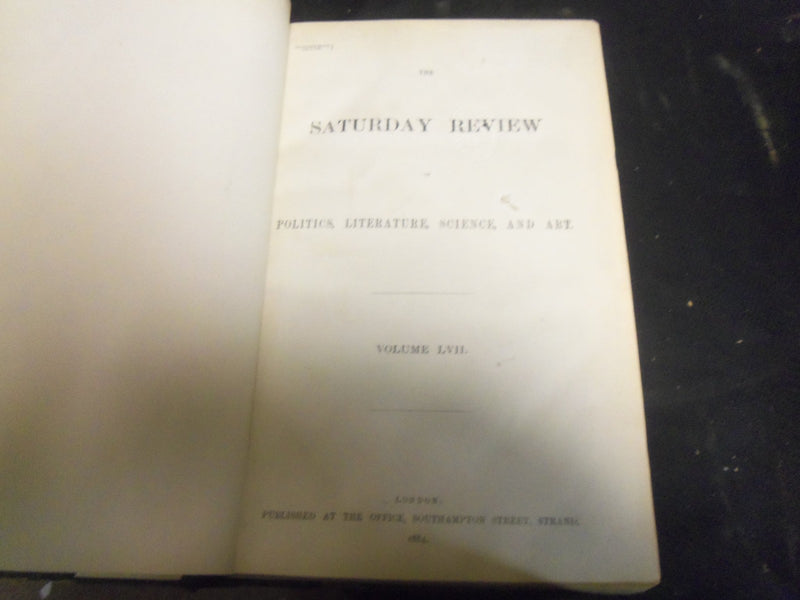 1884 SATURDAY REVIEW 2 BOUND VOLUMES - COMPLETE YR- PUBLISHED IN LONDON - R 1100
